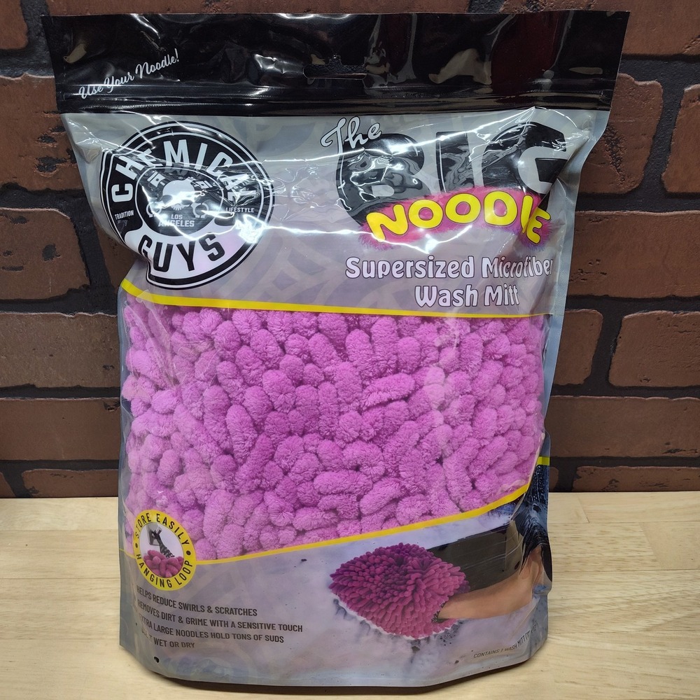New Chemical Guys Big Noodle Supersized 11"x12" Microfiber Car Wash Mitt Purple